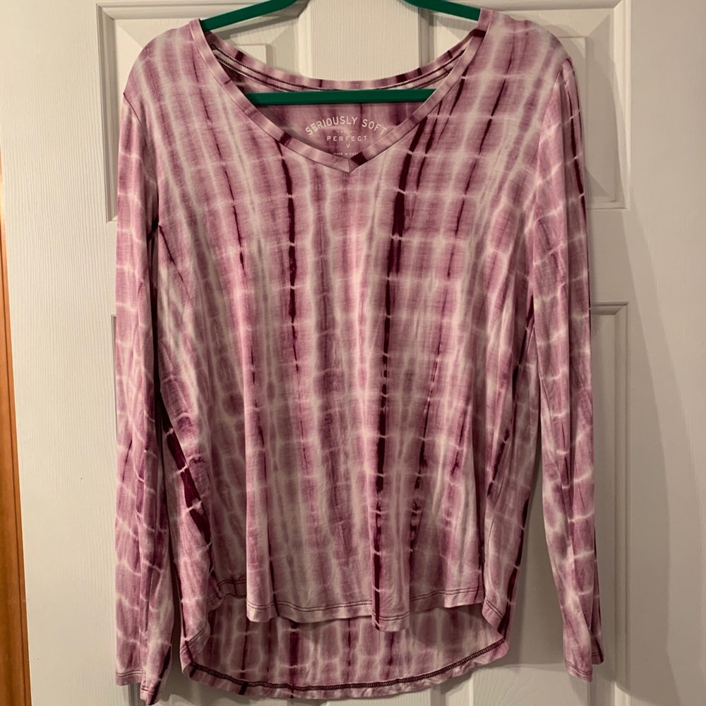 Maroon Seriously Soft V-Neck Long Sleeve Shirt